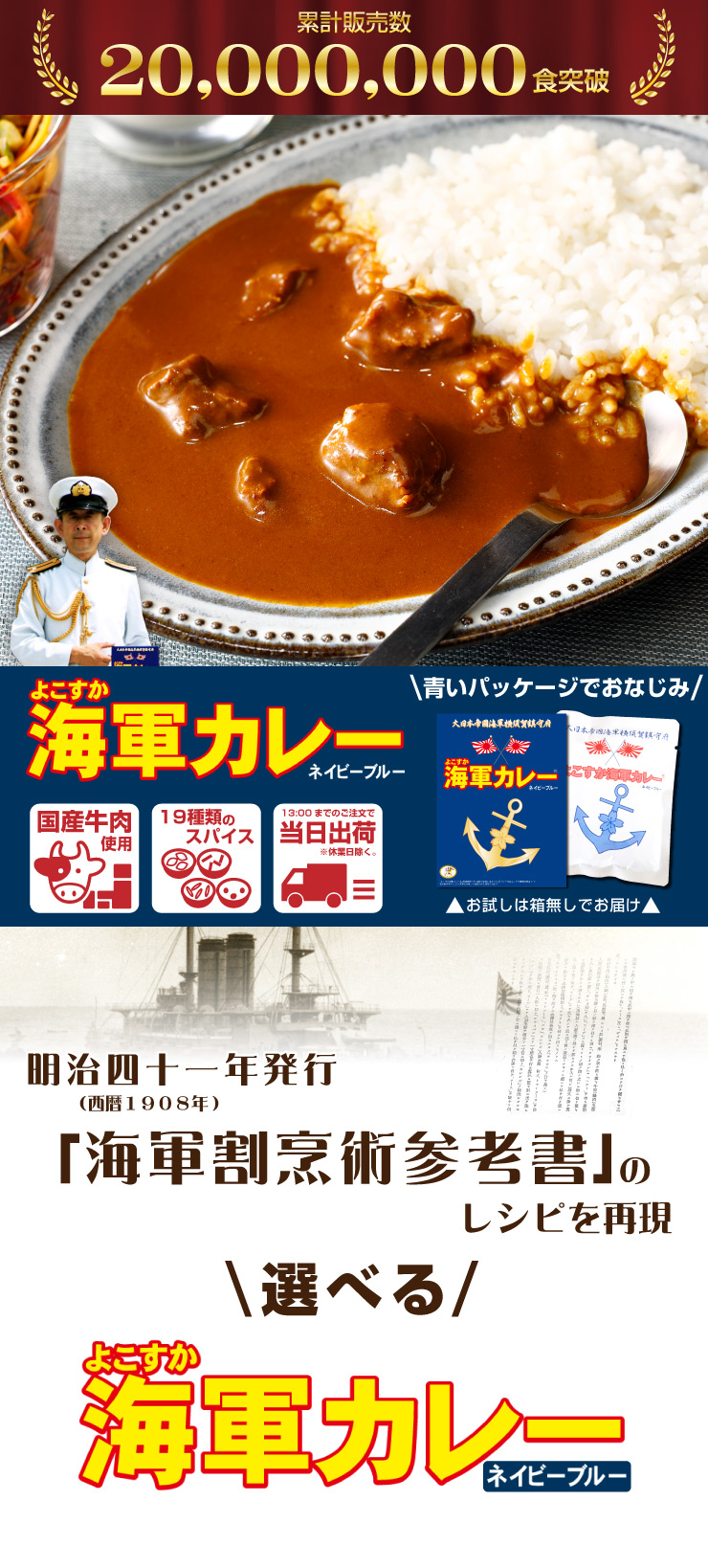 調味商事 よこすか海軍カレー ネイビーブルー お試しレトルト